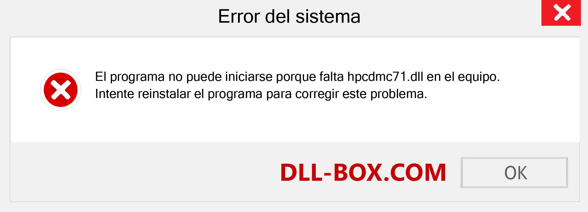 ¿Falta el archivo hpcdmc71.dll ?. Descargar para Windows 7, 8, 10 - Corregir hpcdmc71 dll Missing Error en Windows, fotos, imágenes