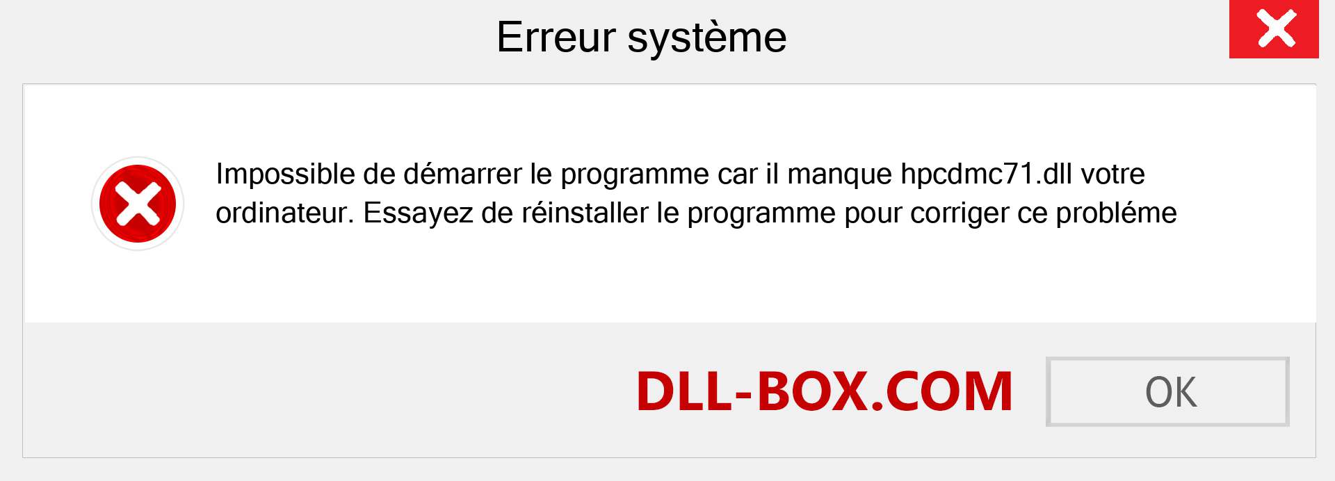 Le fichier hpcdmc71.dll est manquant ?. Télécharger pour Windows 7, 8, 10 - Correction de l'erreur manquante hpcdmc71 dll sur Windows, photos, images